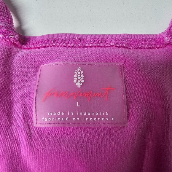 Free People Hot Shot Romper Pink With Pockets Cotton Stretch Blend Women L - Picture 5 of 12